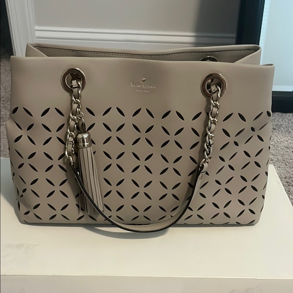 Kate Spade Gray Geometric Tote Bag